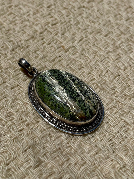 Swiss Green Opal Silver Pendant