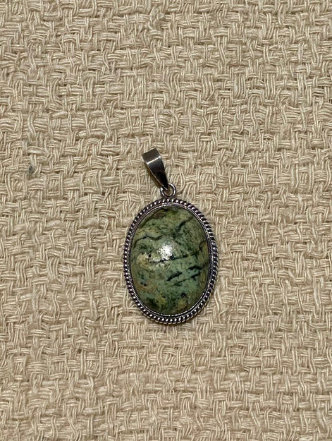 Gaspeite Silver Pendant