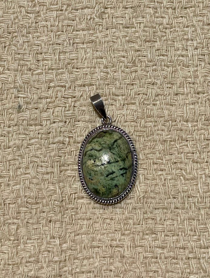 Gaspeite Silver Pendant
