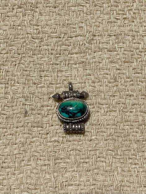Turquoise Locket Silver Pendant