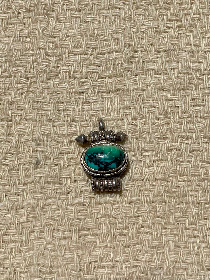 Turquoise Locket Silver Pendant