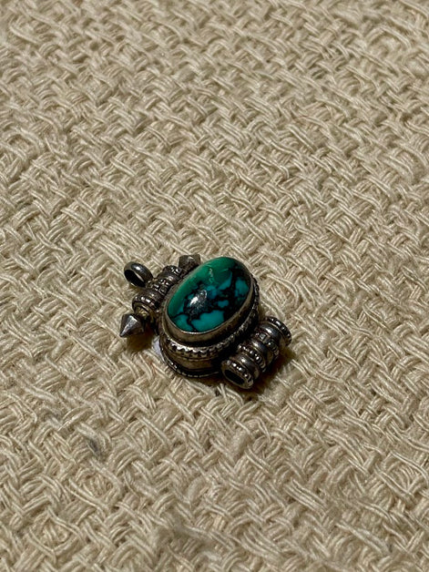 Turquoise Locket Silver Pendant