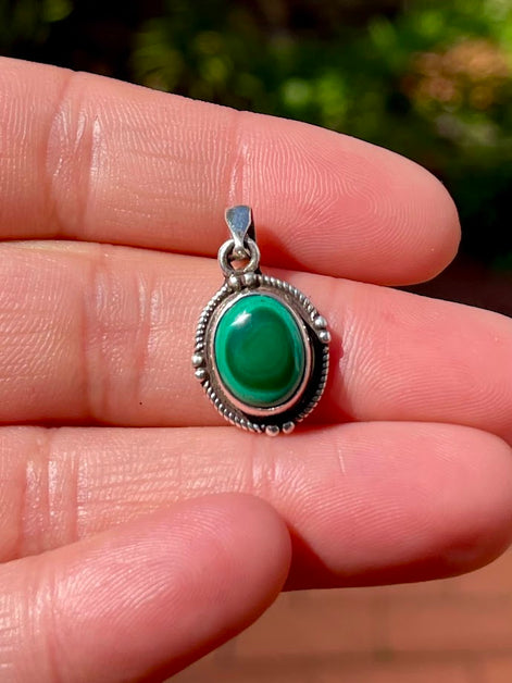 Malachite Silver Pendant