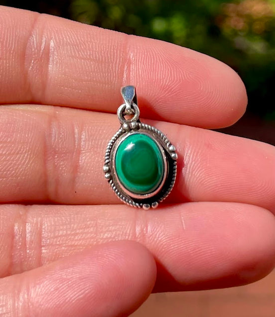 Malachite Silver Pendant