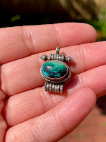 Turquoise Locket Silver Pendant