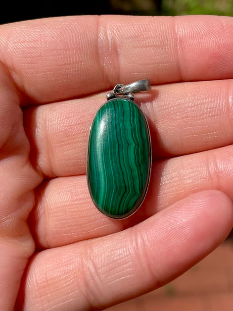 Malachite Silver Pendant