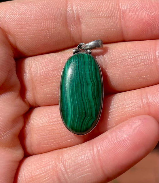 Malachite Silver Pendant