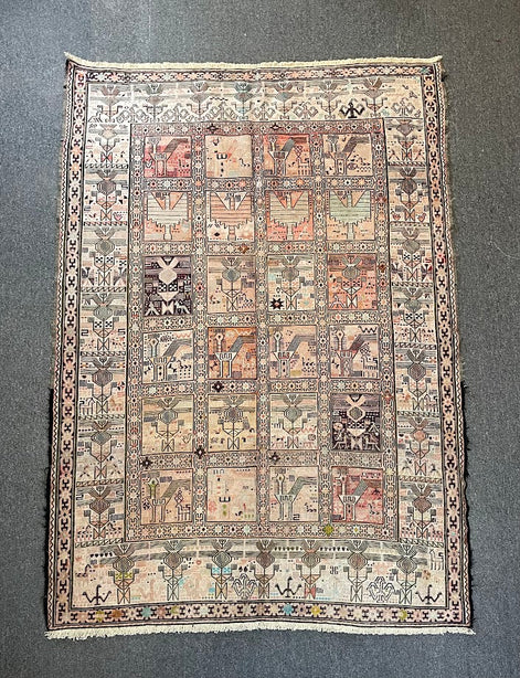 Iranian Silk/Wool Animal Sumak 4'3 x 6'2