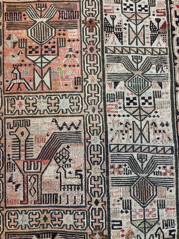 Iranian Silk/Wool Animal Sumak 4'3 x 6'2