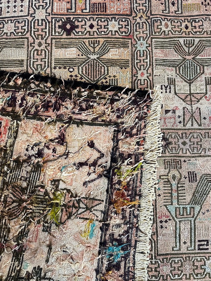 Iranian Silk/Wool Animal Sumak 4'3 x 6'2