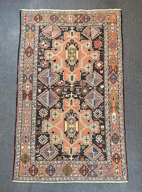 Iranian Animal Sumak 4'2 x 6'8