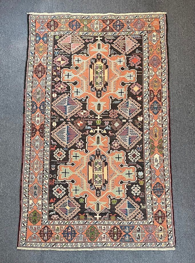 Iranian Animal Sumak 4'2 x 6'8