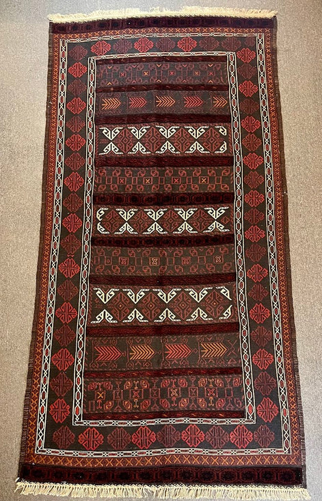 Afghan Berjeste Sumak/Pile Combo 4'6 x 8'5