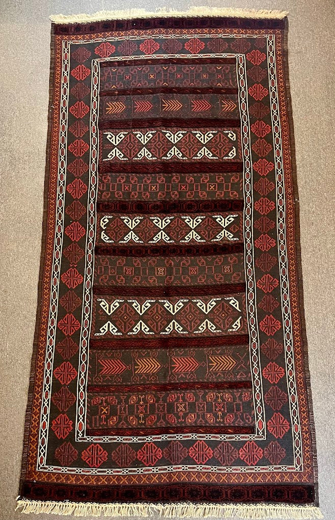 Afghan Berjeste Sumak/Pile Combo 4'6 x 8'5