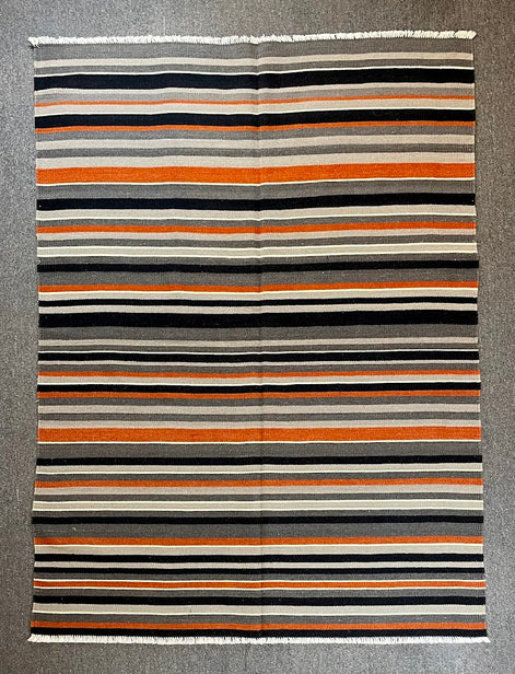Turkish Striped Kilim 4'7 x 6'3