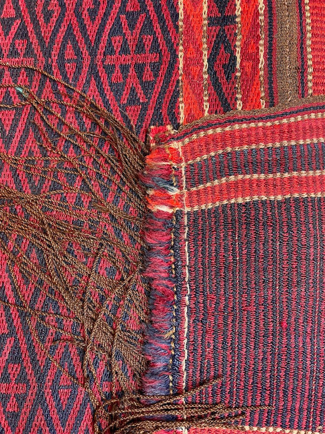Antique Turkmen Bantli Kilim 5'0 x 8'2