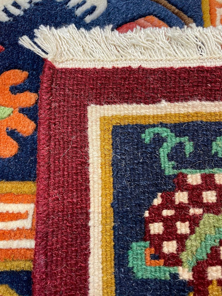 Tibetan Auspicious Signs Mini Rug 1'10 x 3'0