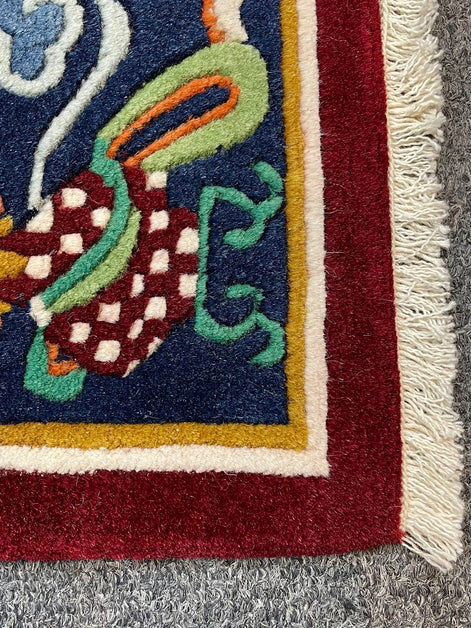 Tibetan Auspicious Signs Mini Rug 1'10 x 3'0