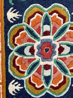 Tibetan Auspicious Signs Mini Rug 1'10 x 3'0