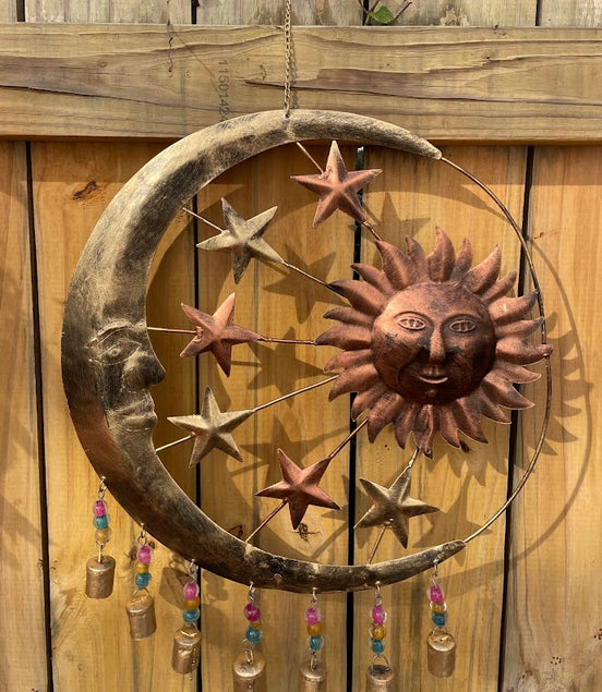 Large Sun, Moon, and Stars Wind Chime