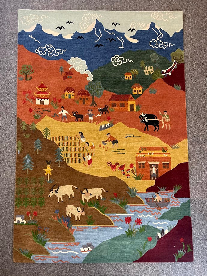Tibetan Village 4'1 x6'1