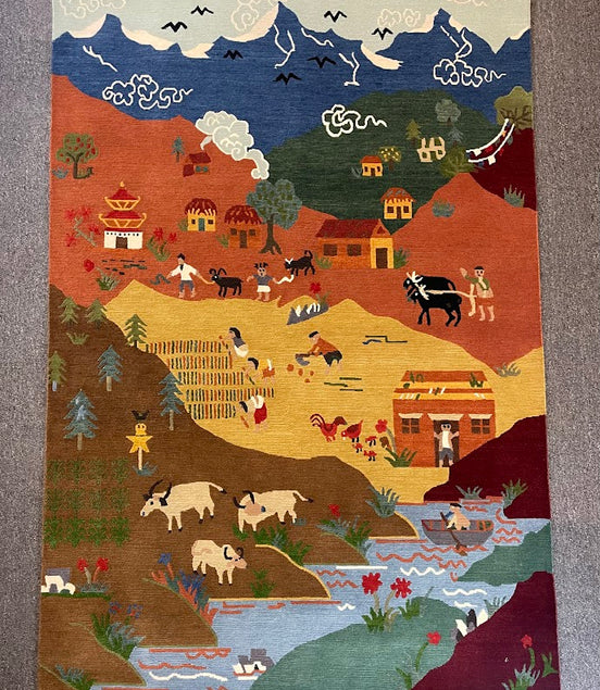 Tibetan Village 4'1 x6'1