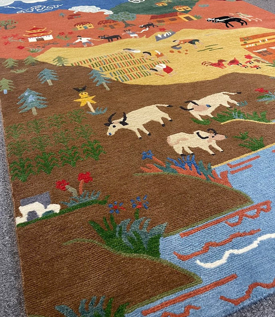 Tibetan Village 4'1 x6'1