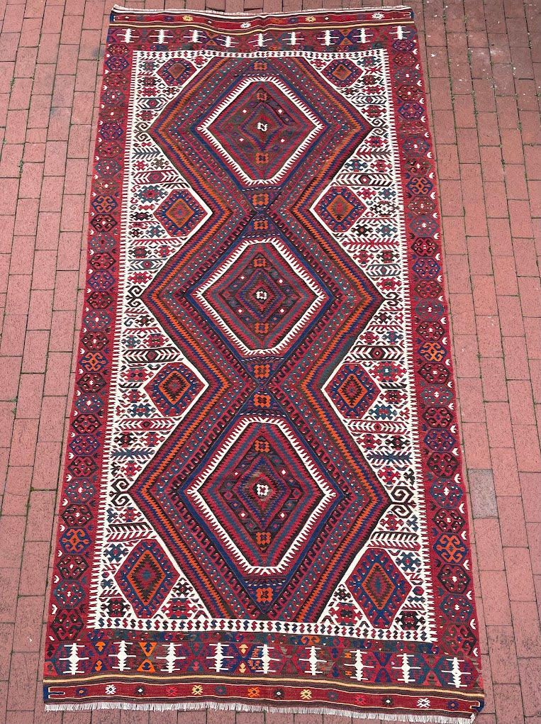 Turkish Fethiye Kilim 5'2 x 11'1