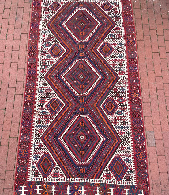 Turkish Fethiye Kilim 5'2 x 11'1