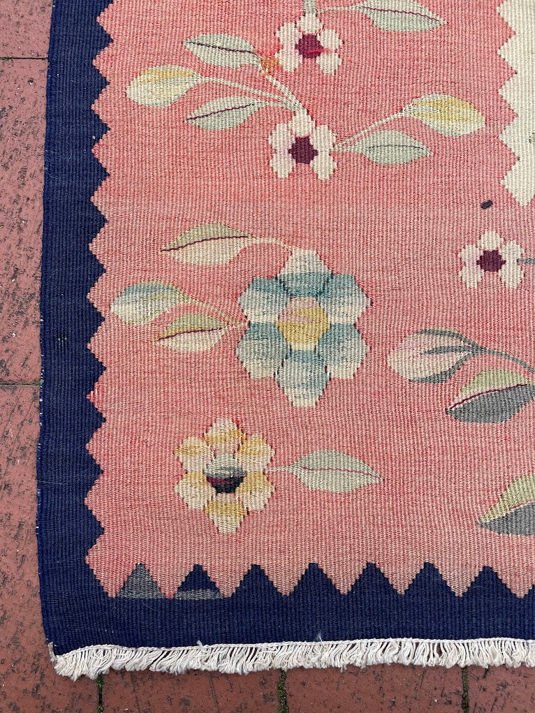 Antique Ukranian Floral Kilim  6'2 x 9'8