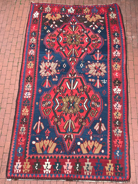 Antique Armenian Caucasian Kilim 6'8 x 12'5