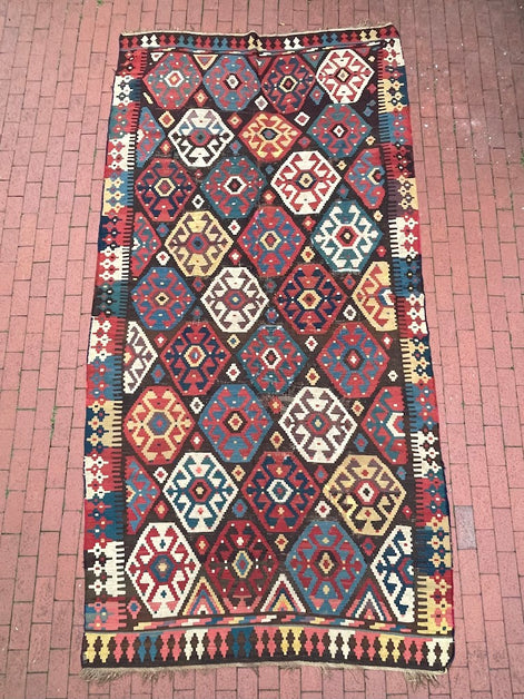 Antique Caucasian Shirvan Kilim 6'2 x 11'7