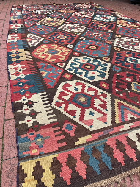 Antique Caucasian Shirvan Kilim 6'2 x 11'7