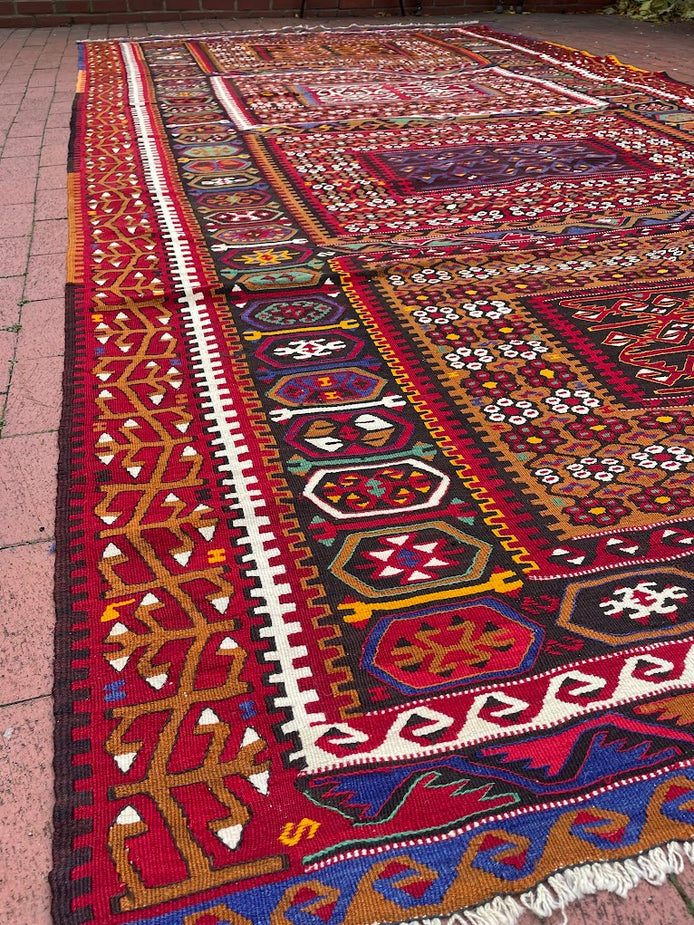 Turkish Esme Dowry Kilim 7'5 x 14'3