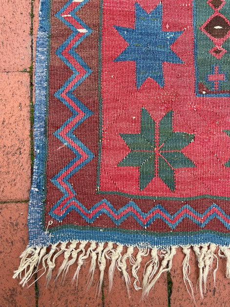 Antique Caucasian Avar Kilim 4'10 x 10'10
