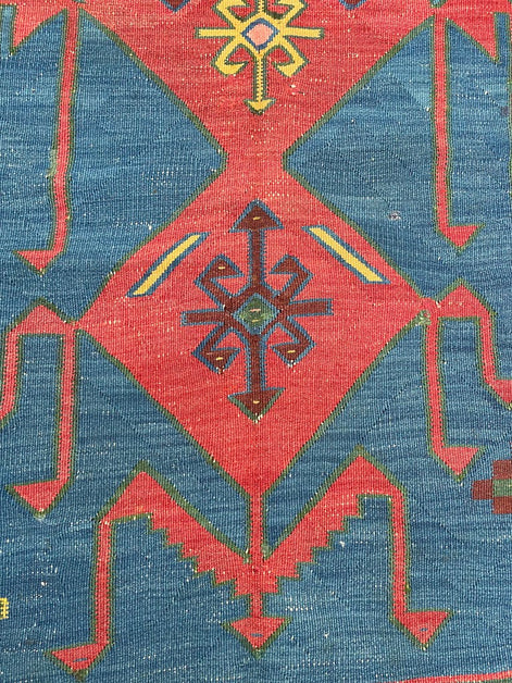 Antique Caucasian Avar Kilim 4'10 x 10'10