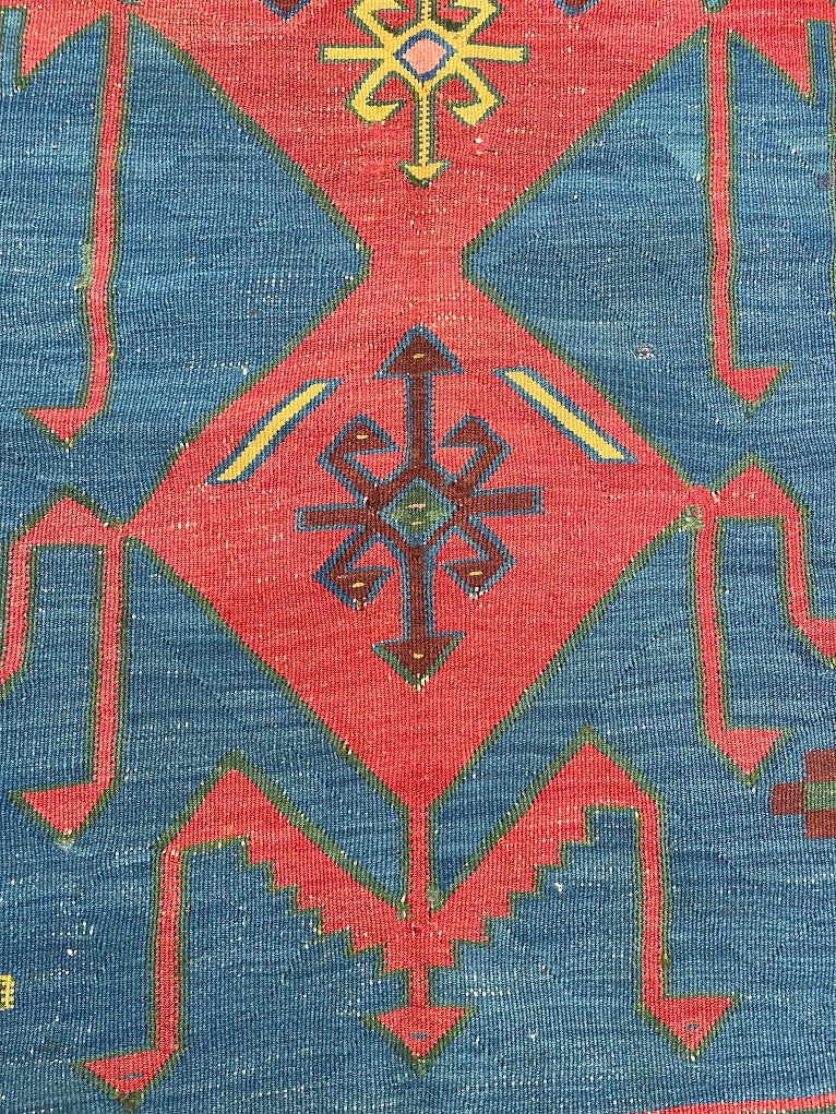 Antique Caucasian Avar Kilim 4'10 x 10'10