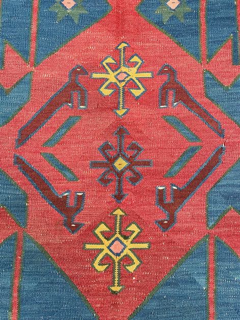 Antique Caucasian Avar Kilim 4'10 x 10'10