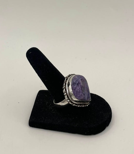 Charoite Silver Ring