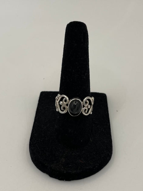 Black Star Sapphire Silver Ring