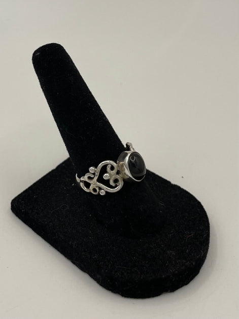 Black Star Sapphire Silver Ring