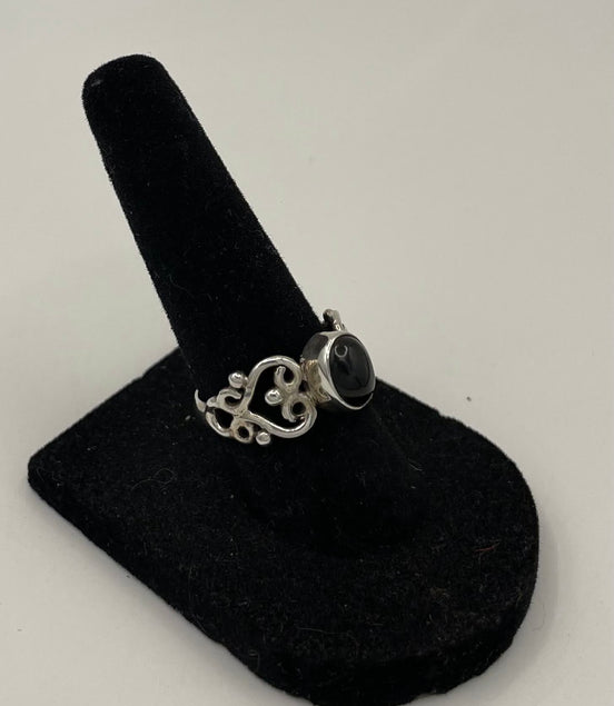 Black Star Sapphire Silver Ring