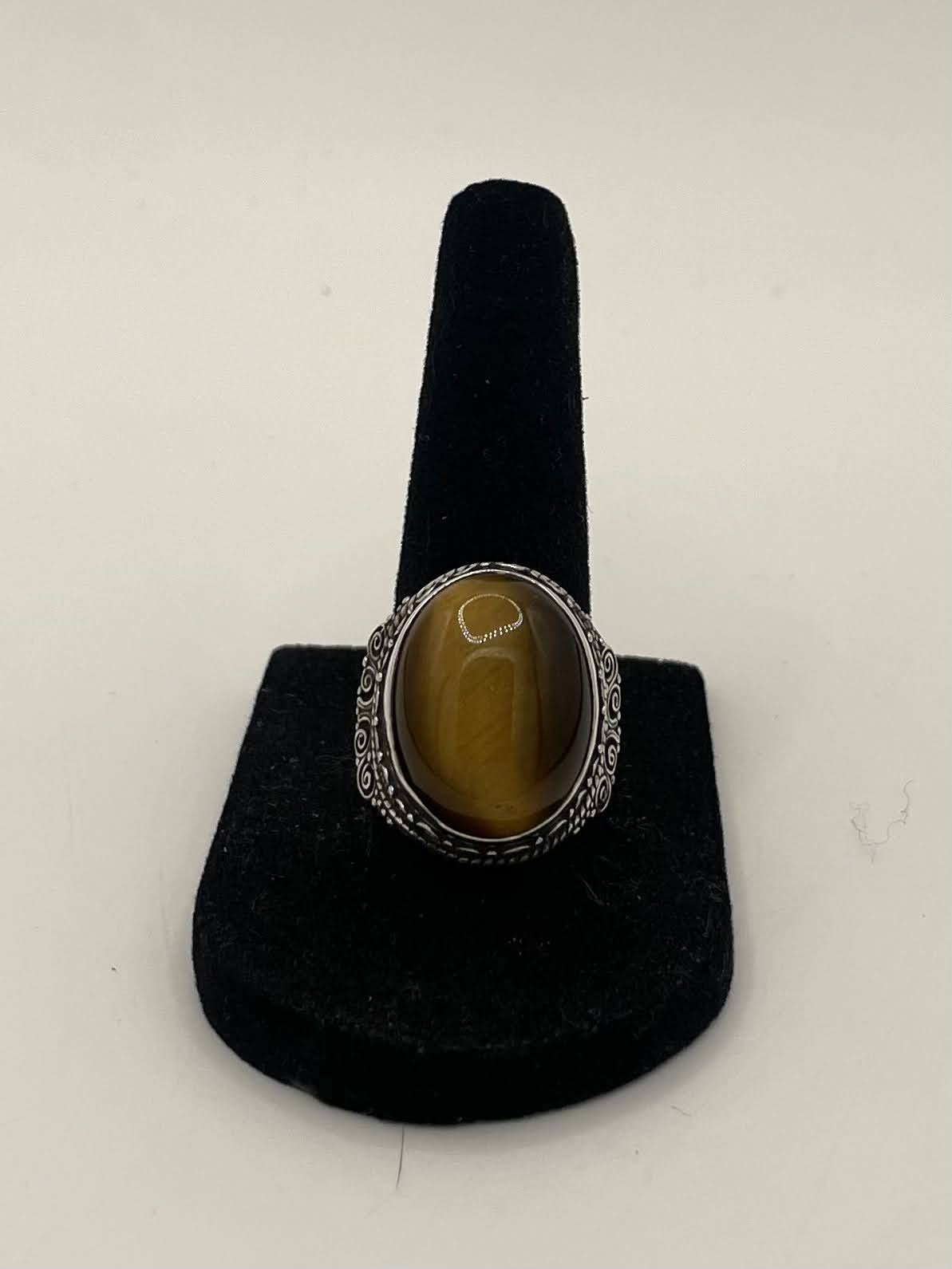 Tigers Eye Silver Ring