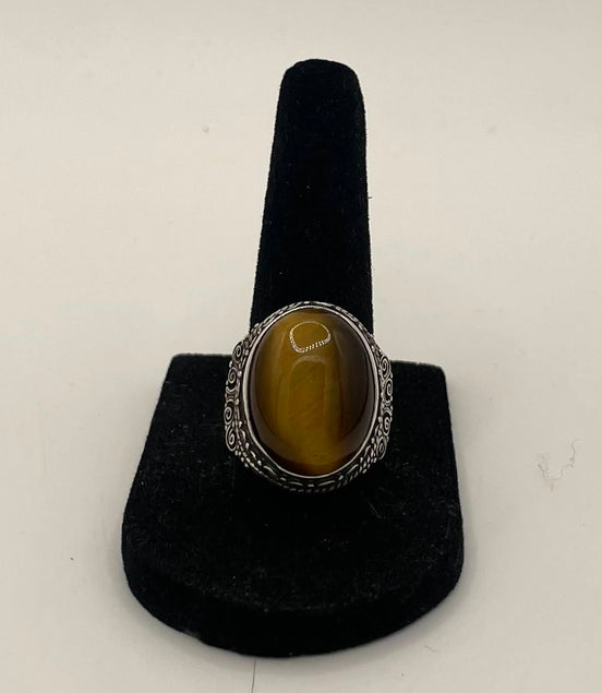 Tigers Eye Silver Ring