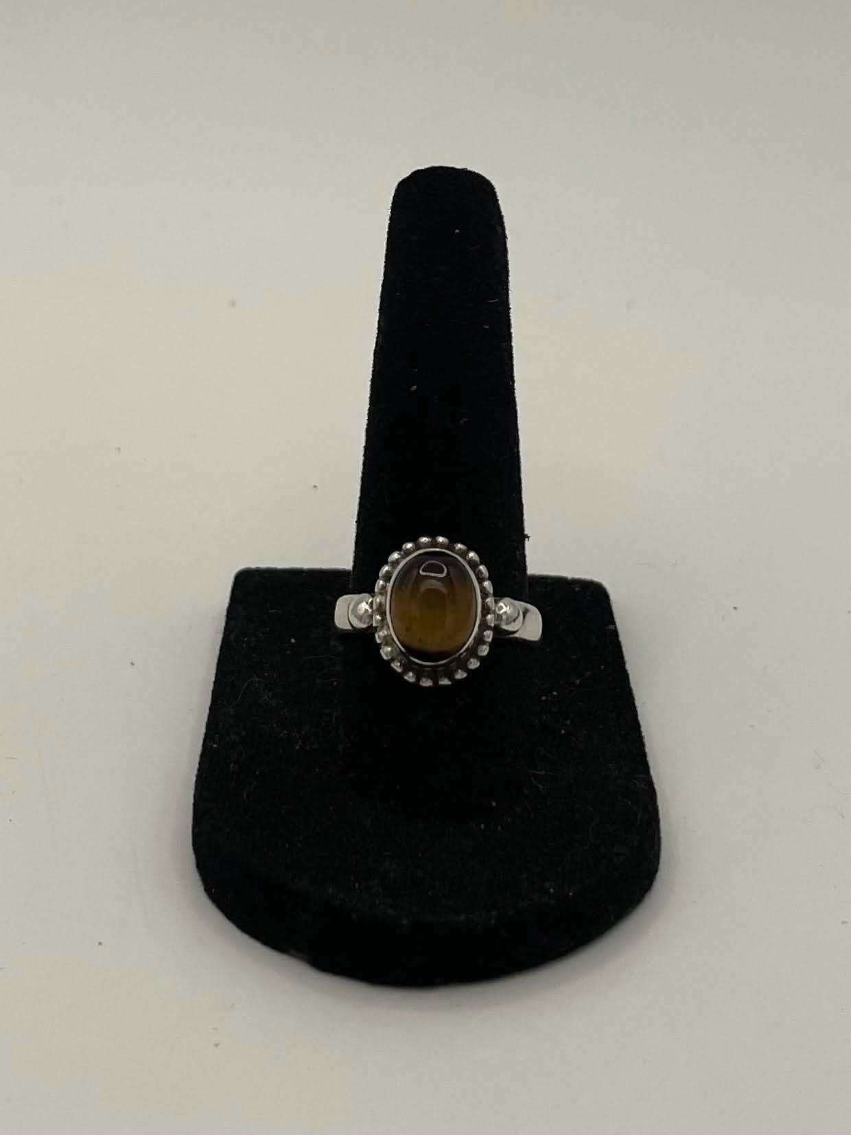 Tigers Eye Silver Ring