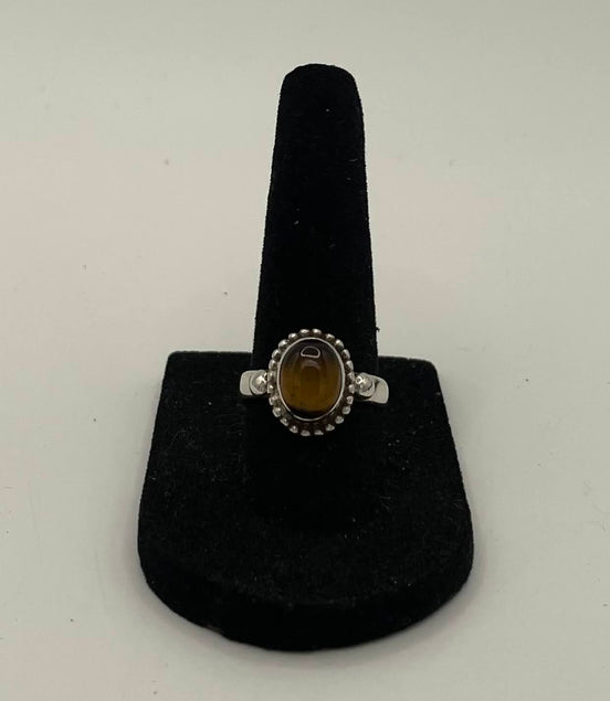 Tigers Eye Silver Ring