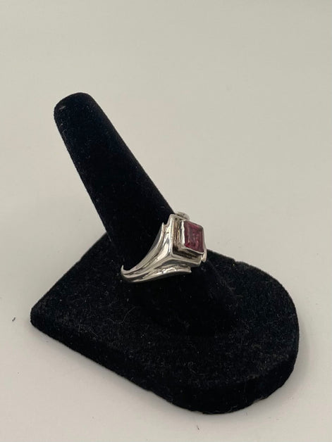 Pink Tourmaline Silver Ring