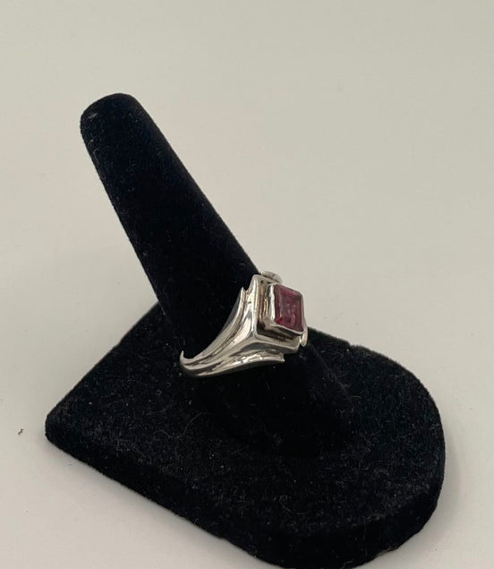 Pink Tourmaline Silver Ring