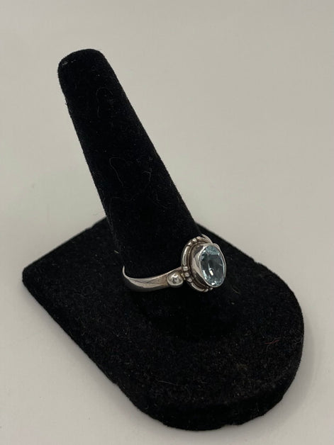 Blue Topaz Silver Ring