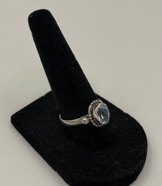 Blue Topaz Silver Ring